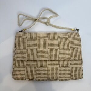 Vintage Italian Woven Clutch Handbag Shoulder Bag
